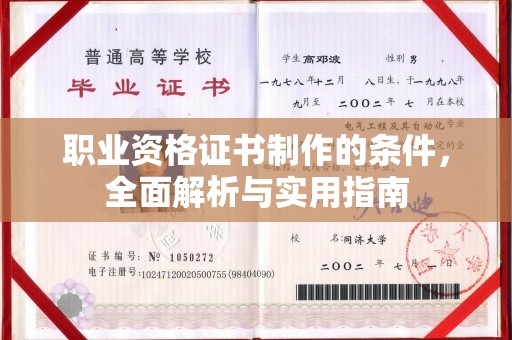 阜宁职业资格证书制作的条件，全面解析与实用指南