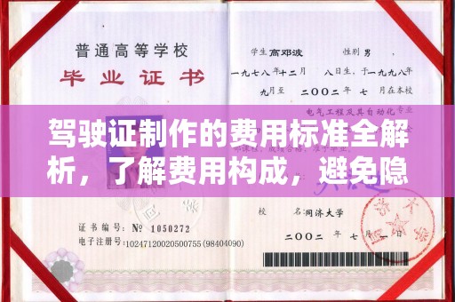阜宁驾驶证制作的费用标准全解析，了解费用构成，避免隐形消费